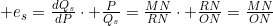 {{e}_{s}}=\frac{d{{Q}_{s}}}{dP}\cdot \frac{P}{{{Q}_{s}}}=\frac{MN}{RN}\cdot \frac{RN}{ON}=\frac{MN}{ON}