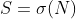 S=\sigma(N)