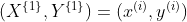 (X^{\left \{ 1 \right \}},Y^{\left \{ 1 \right \}})=(x^{(i)},y^{(i)})