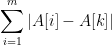 \sum_{i=1}^{m}|A[i]-A[k]|