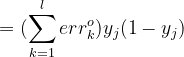 =(\sum_{k=1}^{l} err_k^o)y_j(1-y_j)