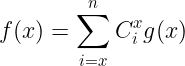 \large f(x)=\sum_{i=x}^nC_i^xg(x)