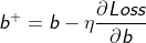 b^{+} = b-\eta \frac{\partial Loss}{\partial b}