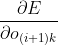 \frac{\partial E}{\partial o_{(i+1)k}}