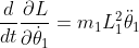 \frac{d}{dt}\frac{\partial L}{{\partial} \dot{\theta}_1}=m_1L_1^{2}\ddot{\theta}_1