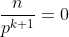 \frac{n}{p^{k+1}} =0