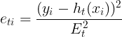 \large e_{ti}= \frac{(y_i - h_t(x_i))^2}{E_t^2}