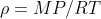 Density of Gas formula