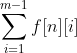 \sum_{i=1}^{m-1}f[n][i]