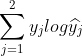 \sum_{j=1}^{2}y_{j}log\widehat{y_{j}}
