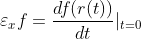 \varepsilon _{x}f=\frac{df(r(t))}{dt}|_{t=0}