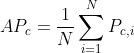 AP_c=frac{1}{N}sum_{i=1}^{N}P_{c,i}