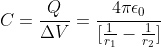 Capacitance of Spherical Capacitor