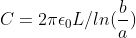 Capacitance of cylindrical capacitor