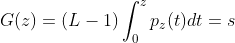 G(z) = (L-1)\int_{0}^{z}p_{z}(t)dt = s