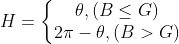 H=\left\{\begin{matrix} \theta ,(B\leq G)\\ 2\pi -\theta,(B>G) \end{matrix}\right.