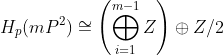 H_{p}(mP^{2}) \cong \left ( \bigoplus_{i=1}^{m-1}Z \right ) \oplus Z/2