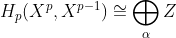 H_p(X^{p},X^{p-1}) \cong \bigoplus_{\alpha}Z