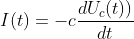 I(t)=-c\frac{dU_{c}(t))}{dt}