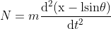 N=m\frac{\mathrm{d^{2} (x-lsin\theta )} }{\mathrm{d} t^{2}}