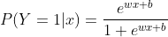 P(Y=1|x)=\frac{e^{wx+b}}{1+e^{wx+b}}
