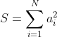 S=\sum\limits_{i=1}^Na_i^2