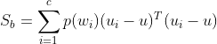 S_b=\sum_{i=1}^cp(w_i)(u_i-u)^T(u_i-u)