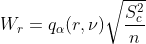 W_{r}=q_{\alpha }(r,\nu )\sqrt{\frac{S_{c}^{2}}{n}}