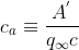 c_{a} equiv frac{A^{'}}{q_{infty}c}