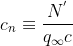 c_{n} equiv frac{N^{'}}{q_{infty}c}