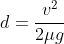 stopping distance formula