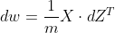 dw = \frac{1}{m}X\cdot dZ^{T}