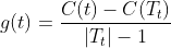 g(t) =\frac{C(t)-C(T_{t})}{|T_{t}|-1}