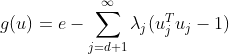 g(u) = e-\sum_{j=d+1}^\infty \lambda_j(u_j^Tu_j-1)
