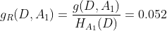 g_{R}(D,A_{1}) = \frac{g(D,A_{1})}{H_{A_{1}}(D)} = 0.052