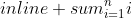 sum^{n}_{i=1}i