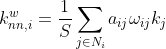 k^w_{nn,i}=\frac{1}{S}\sum_{j\in N_i} a_{ij}\omega _{ij}k_j