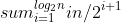 sum^{log_2n}_{i=1}in/2^{i+1}