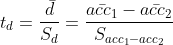 t_{d}=frac{ar{d}}{S_{d}}=frac{ar{acc_{1}}-ar{acc_{2}}}{S_{acc_{1}-acc_{2}}}