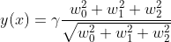 y(x)=\gamma \frac{w_0^2+w_1^2+w_2^2}{\sqrt{w_0^2+w_1^2+w_2^2}}